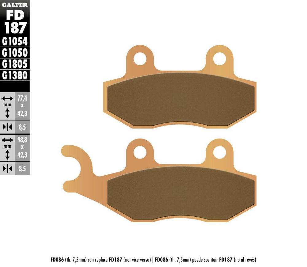 Galfer HH Sintered Scooter Brake Pads For Daelim A-FOUR 50 2011-2013 - Front