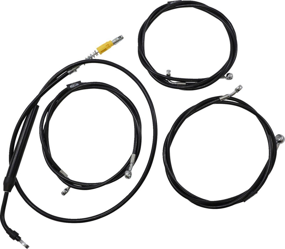 LA Choppers Standard Black Vinyl Handlebar Cable/Brake Hose Kit For Harley Davidson FLH 1868 ABS 2021 38 cm - 43 cm (15" - 17") - Black
