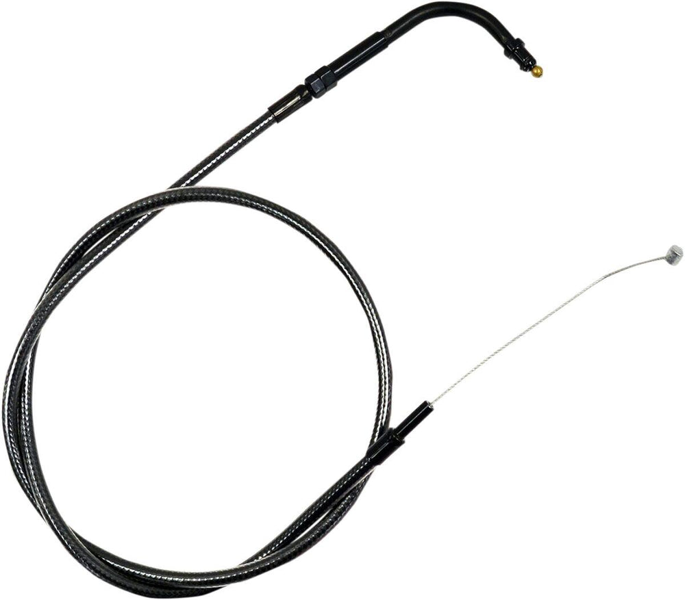 LA Choppers Midnight Braided Handlebar Throttle Cable For Harley Davidson FLHR 1340 1996-1998 139 cm (54-3/4") - Black