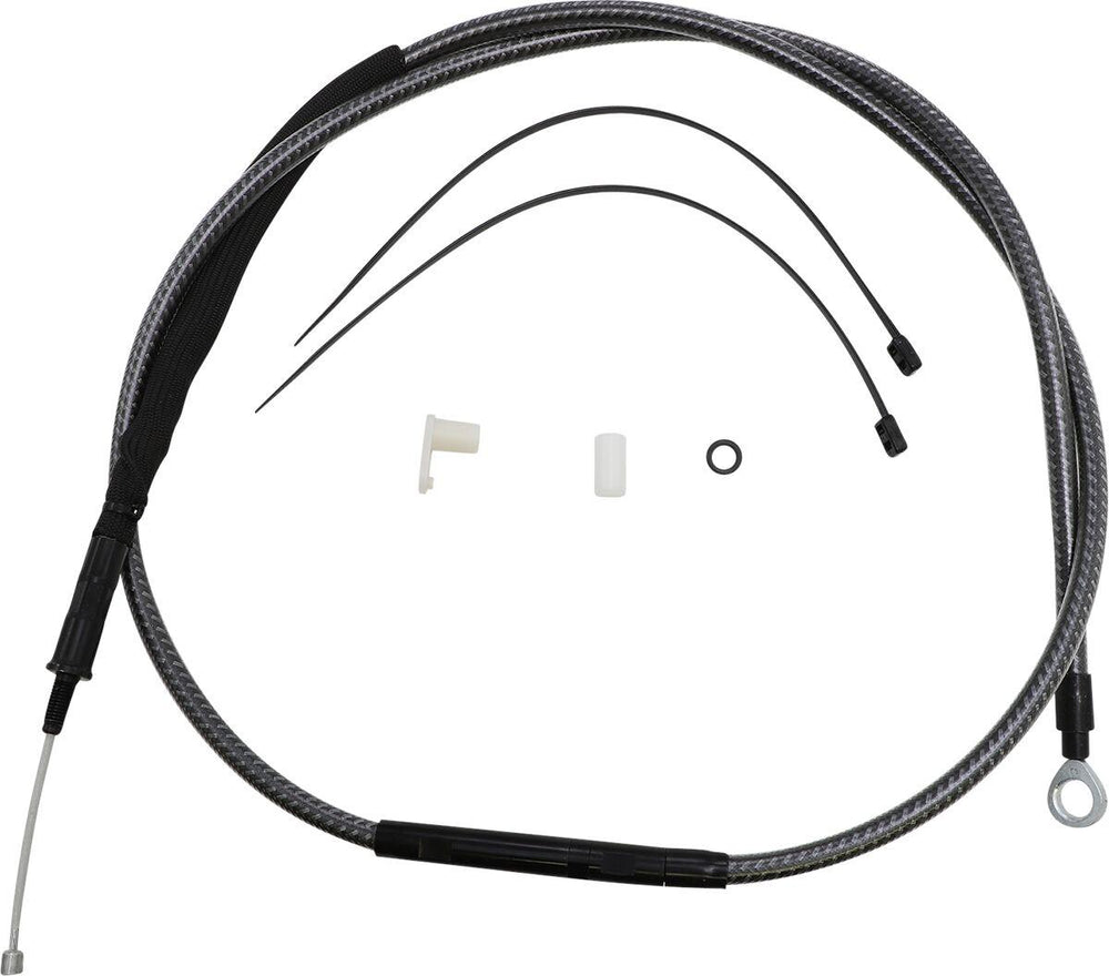 Magnum Shielding Polished KarbonFibr Clutch Cable For Harley Davidson FLD 1690 2012-2013 164.5 cm (64-11 16") - Carbon Fiber Silver
