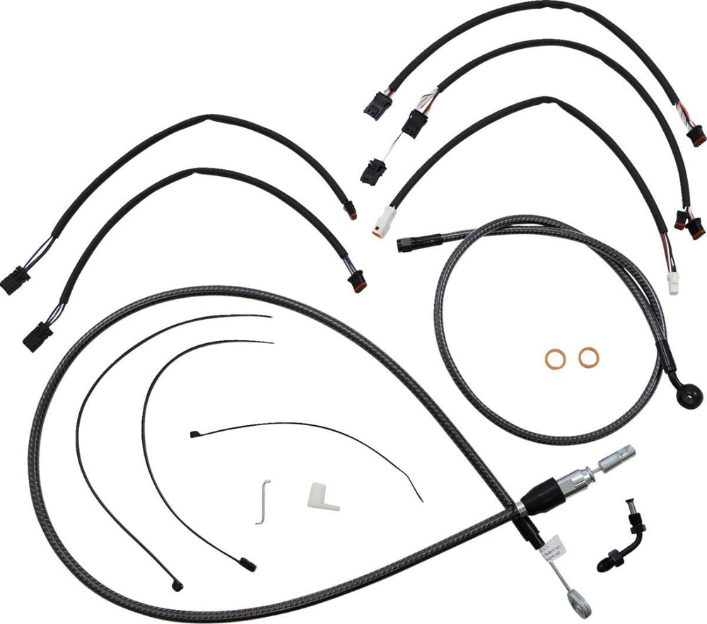 Magnum Shielding KarbonFibr Designer Handlebar Cable Install Kit For Harley Davidson FXFB 1750 2018-2019 30.5 - 35.5cm (12" - 14") - Carbon Fiber Silver