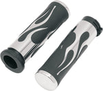 Drag Specialties Flamed Grips For Harley Davidson FLDE 1750 2018-2020 - Black Chrome