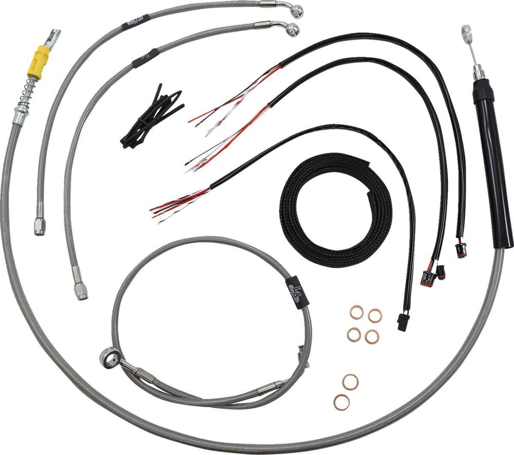 LA Choppers Handlebar Cable/Brake Hose Kit For Harley Davidson FLDE 1750 ABS 2018-2020 30.5 cm - 35.5 cm (12" - 14") Low Rider - Clear-Coated