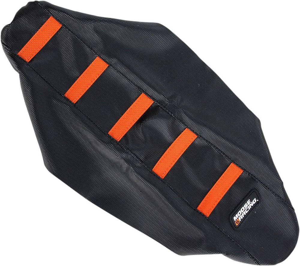 Moose Racing Ribbed Seat Cover For KTM SX65 2009-2015 - Black Cover Orange Ribs