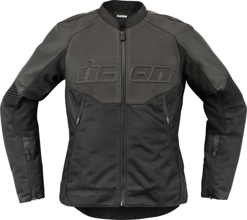 Icon Womens Overlord3 Leather Jacket - Black