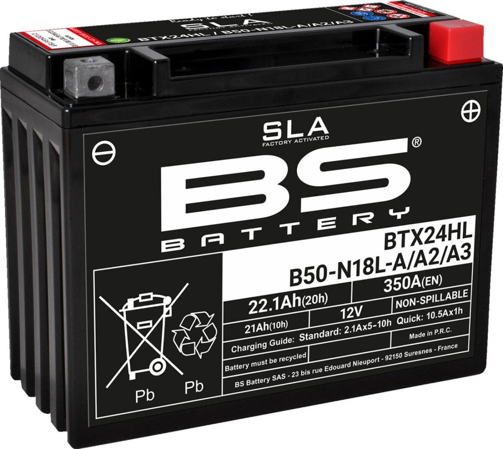 BS Battery SLA AGM Battery For Polaris 440 LC 1993 - Black