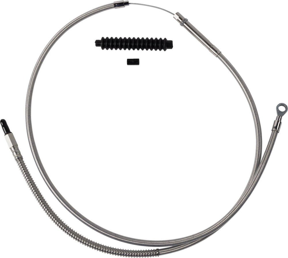Barnett Stainless Steel Clutch Cable For Harley Davidson FLDE 1750 2018-2020 +15.2 cm (6") - Silver