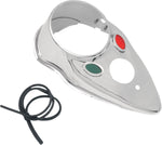 Drag Specialties Cat Eye Dash Cover For Harley Davidson FL 1200 1970-1977 - Chrome