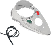 Drag Specialties Cat Eye Dash Cover For Harley Davidson FL 1200 1970-1977 - Chrome
