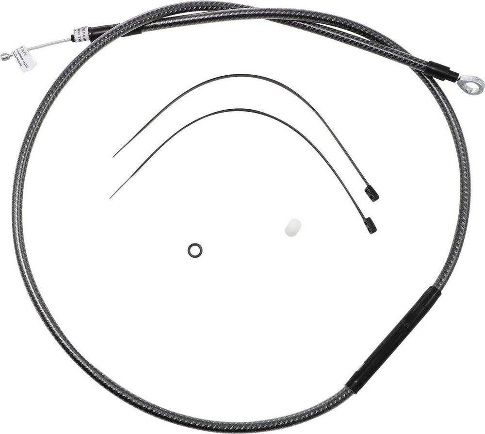 Magnum Shielding Polished KarbonFibr Clutch Cable For Harley Davidson XL 1200 L 2006-2011 145.5 cm (57-1 4") - Carbon Fiber Silver