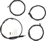 LA Choppers Standard Midnight Braided Handlebar Cable/Brake Hose Kit For Harley Davidson FLH 1868 ABS 2021 38 cm - 43 cm (15" - 17") - Black/Clear-Coated