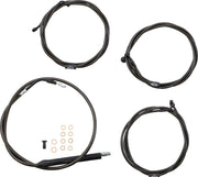 LA Choppers Standard Midnight Braided Handlebar Cable/Brake Hose Kit For Harley Davidson FLH 1868 ABS 2021 38 cm - 43 cm (15" - 17") - Black/Clear-Coated