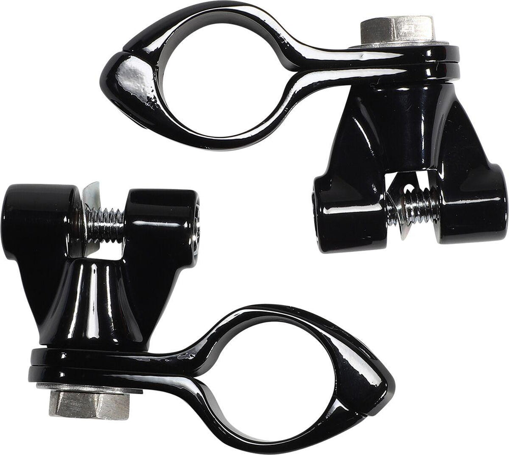 Ciro Standard Engine Guard Highway Peg Hingeless Mounting Clamp Kit - Black