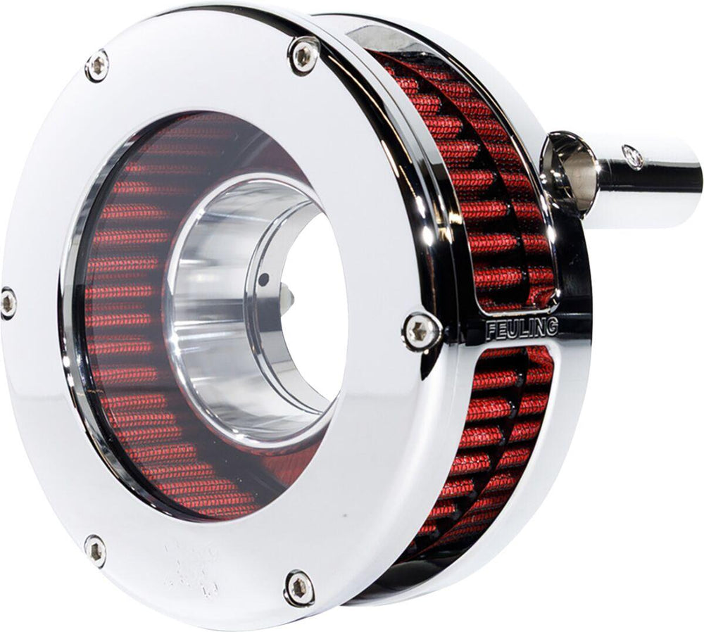 Feuling Parts Slim BA Air Cleaner Kit For Harley Davidson FLHR 1340 1994-1998 - Chrome/Clear/Red