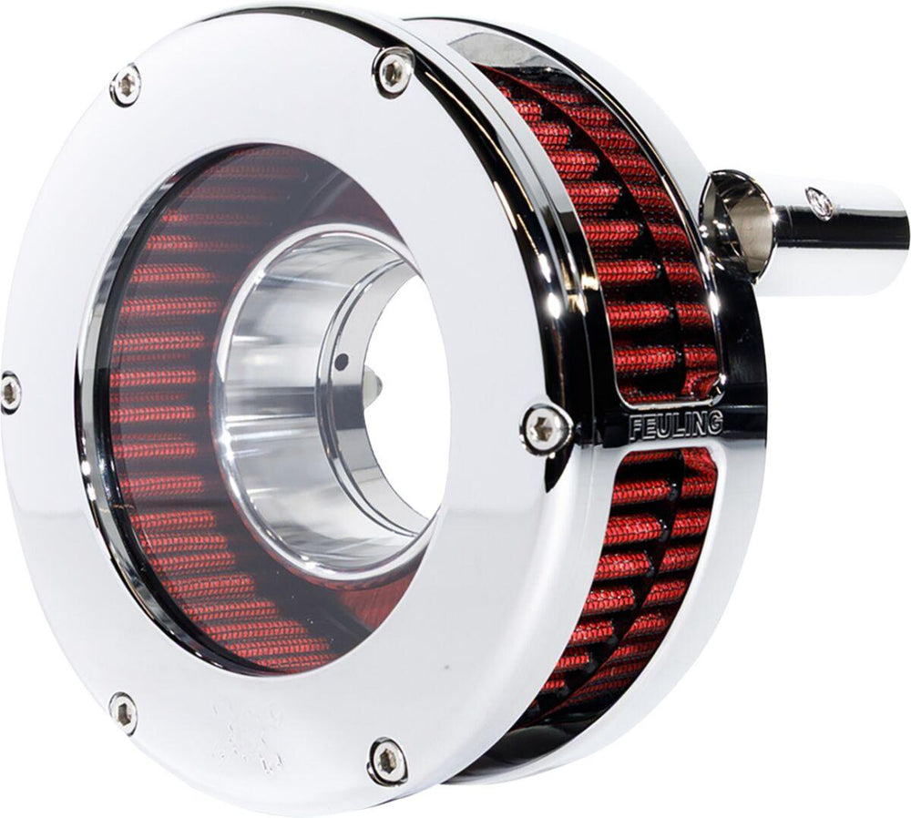 Feuling Parts Slim BA Air Cleaner Kit For Harley Davidson FLD 1690 2012-2013 - Chrome/Clear/Red