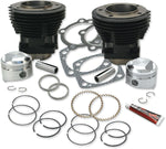 S&S Cycle Stock Bore 80" Cylinder & Standard Compression Piston Kit For Harley Davidson FLH 1340 1979-1984 - Powder-Coated