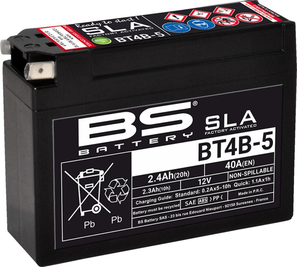 BS Battery SLA AGM Battery For Suzuki DRZ70 2008-2019 - Black
