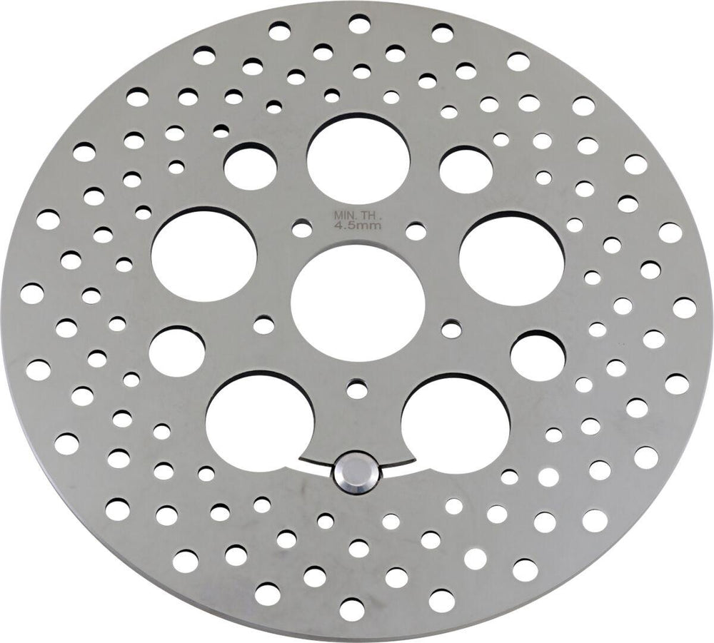Drag Specialties Polished Stainless Steel Drilled Brake Disc For Harley Davidson FLHR 1584 2008 - Front