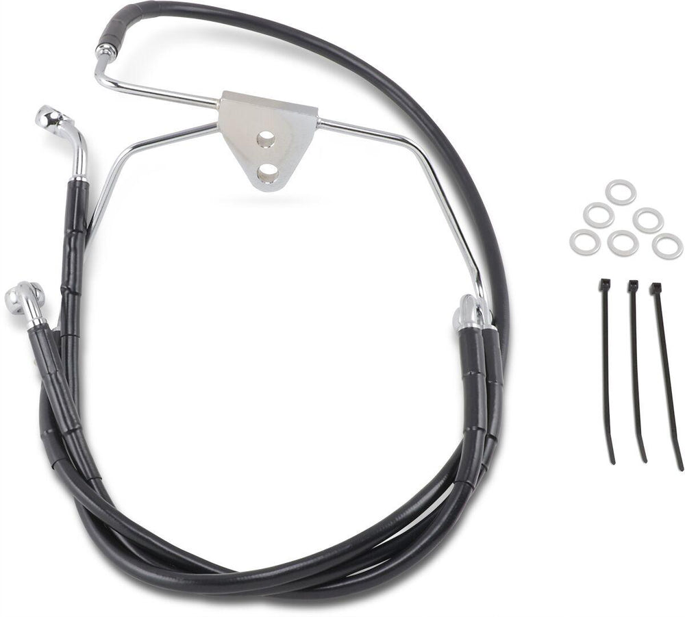 Drag Specialties Extended Length Vinyl Brake Hose Kit For Harley Davidson FLHT 1340 1996-1998 +20.3 cm Front - Black