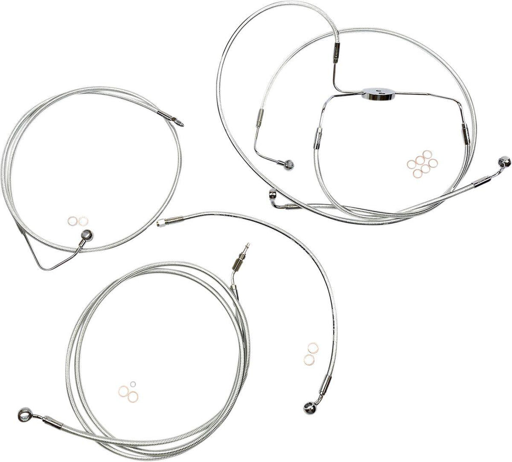 Magnum Shielding Sterling Chromite II Designer Handlebar Cable Install Kit For Harley Davidson FLHRSE4 1800 2008 25.5cm (10") - Chrome Clear-Coated