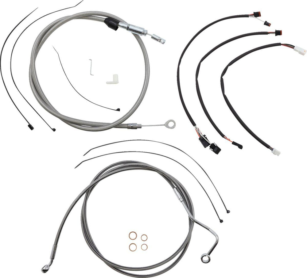Magnum Shielding XR Handlebar Cable Install Kit For Harley Davidson FLHR 1750 2021-2022 30.5 - 35.5cm (12" - 14") - Chrome Clear-Coated
