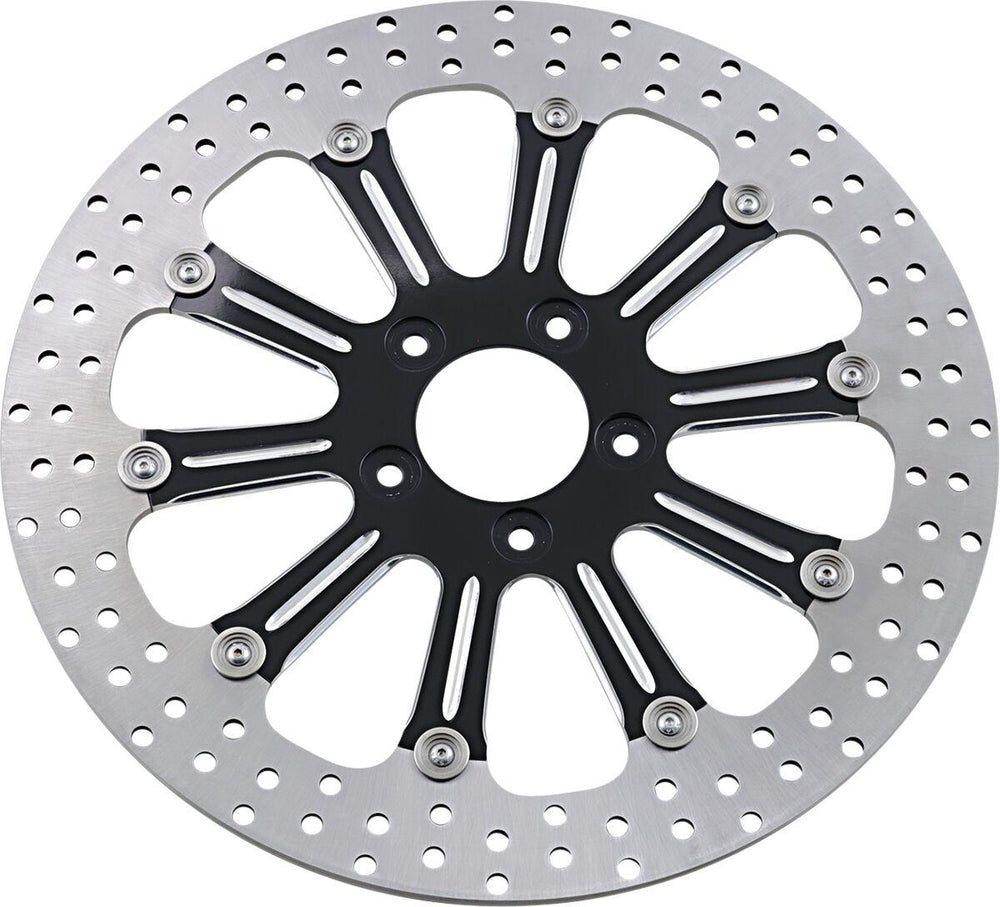 Performance Machine Two Piece Brake Disc For Harley Davidson FLD 1690 2012-2013 Front 13" - Black Silver
