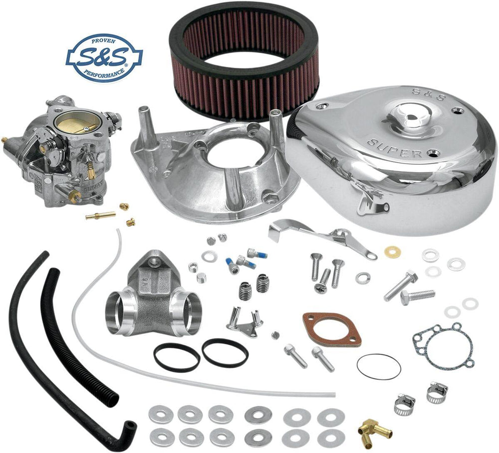 S&S Cycle Super E Carburettor With Manifold Kit For Harley Davidson FLHS 1340 1988-1990 - Chrome