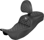 Saddlemen Extended Reach RoadSofa Tri Gripper Seat For Harley Davidson FLH 1868 ABS 2021 - Black/White