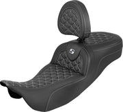Saddlemen Extended Reach RoadSofa Tri Gripper Seat For Harley Davidson FLH 1868 ABS 2021 - Black/White