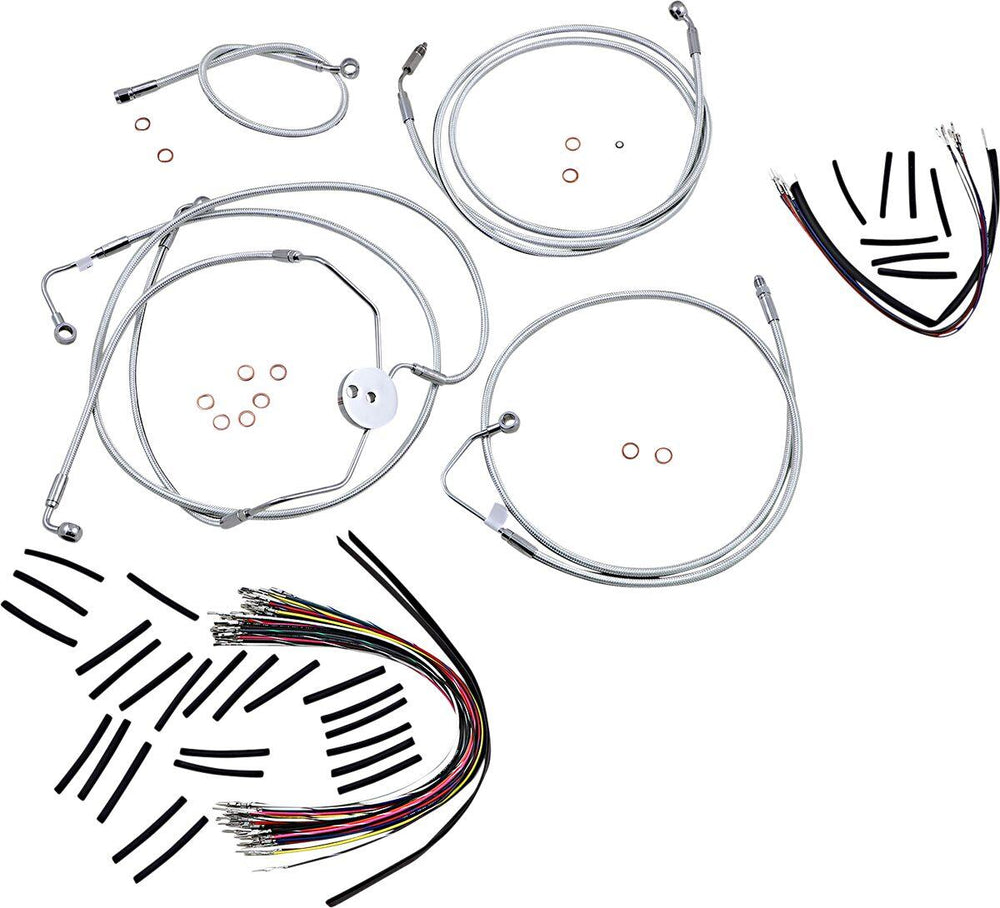 Magnum Shielding Sterling Chromite II Designer Handlebar Cable Install Kit For Harley Davidson FLTRSE3 1800 2009 30.5 - 35.5cm (12" - 14") - Chrome Clear-Coated