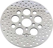 Drag Specialties Polished Stainless Steel Drilled Brake Disc For Harley Davidson FLHR 1584 2008 - Silver