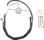 Drag Specialties Extended Length Vinyl Brake Hose Kit For Harley Davidson FLHR 1340 1994-1998 +10.2 cm Front - Black