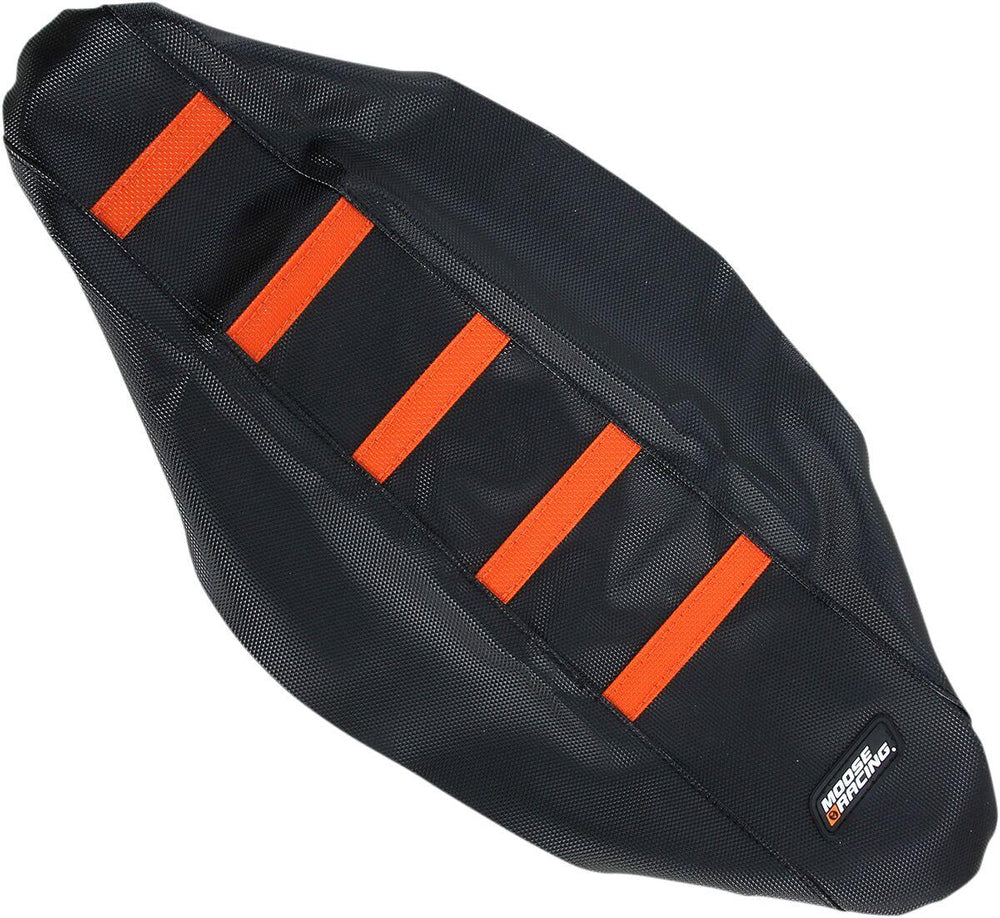 Moose Racing Ribbed Seat Cover For KTM SX85 2013-2017 - Black Cover Orange Ribs