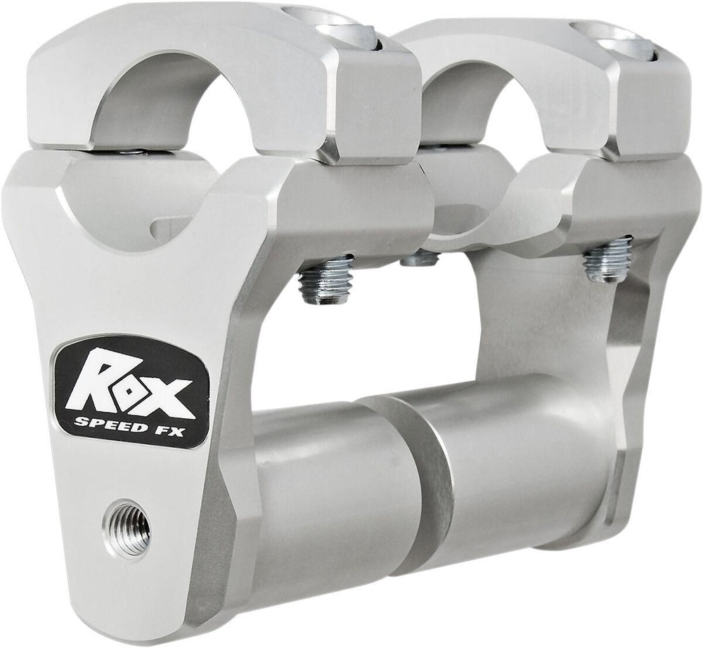Rox Speed FX Extended Stem Pivoting Handlebar Risers For 1-1/8" Handlebars For Yamaha FZ-09 850 50.8mm (2") - Silver