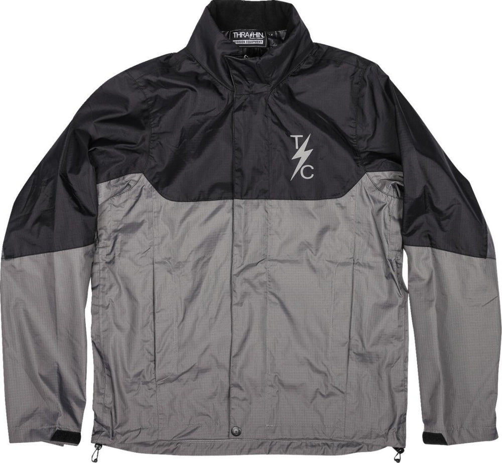 Thrashin Supply Co Mission Waterproof Rain Jacket - Black Grey