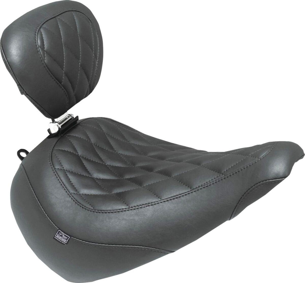 Mustang Wide Tripper Solo Seat With Backrest For Harley Davidson FXBR 1923 2023-2026 - Black