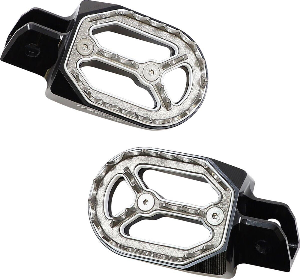 Moose Racing Qualifier Foot Pegs For Yamaha PW50 2001-2025 - Black/Chrome