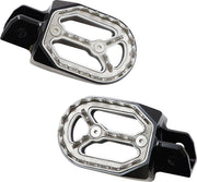 Moose Racing Qualifier Foot Pegs For Yamaha PW50 2001-2025 - Black/Chrome