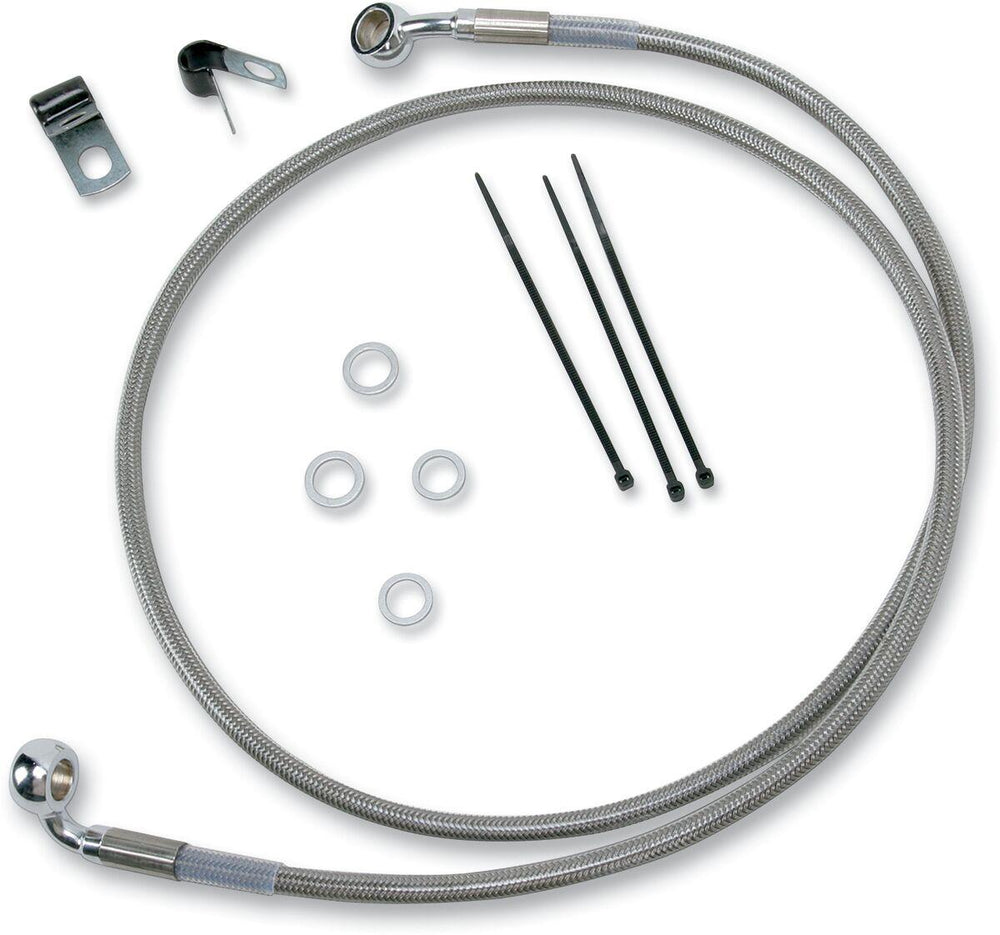 Drag Specialties Extended Length Stainless Steel Brake Hose Kit For Harley Davidson FXST 1340 1999 Front