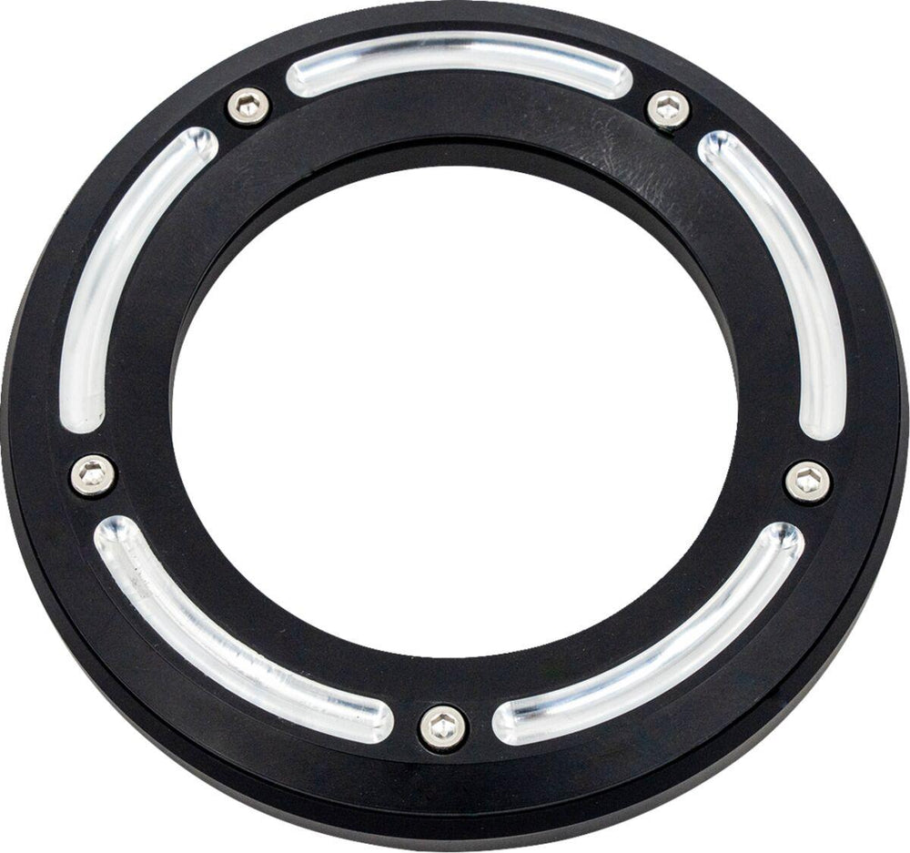 Trask Assault Derby Cover with Window For Harley Davidson FLD 1690 2012-2013 - Black/Reverse Cut