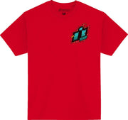 Icon Mens Adult Munchies T-Shirt - Aqua Heather Red Orange