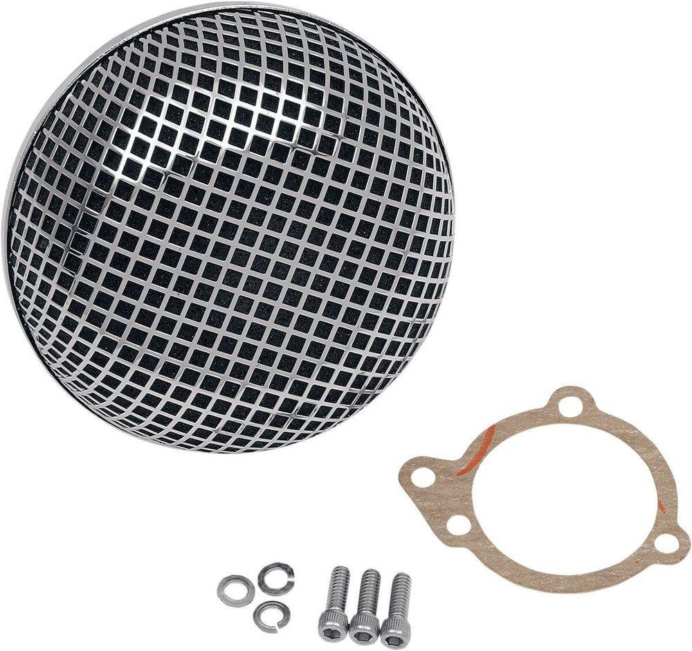 Drag Specialties "Bob" Retro-Style Air Cleaner Kit For Harley Davidson FLD 1690 2012-2013 - Chrome
