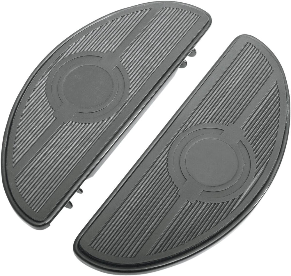 Drag Specialties Vintage Half Moon Style Floorboards For Harley Davidson FLD 1690 2012-2013 - Black