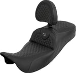 Saddlemen Dragon Scale Stitch RoadSofa Extended Reach Seat For Harley Davidson FLH 1868 ABS 2021 Dragon Stitch/Gripper - Black/Grey