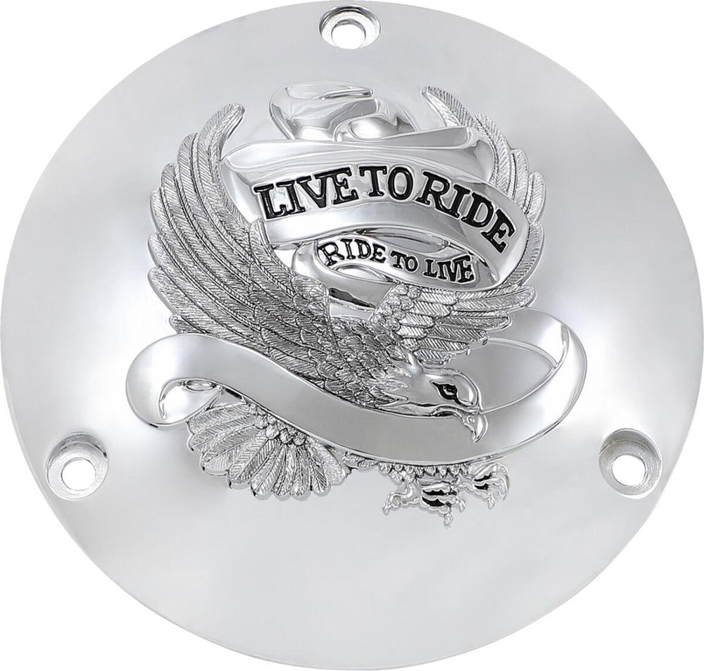 Drag Specialties Live to Ride Derby Cover For Harley Davidson FLH 1340 1979-1984 - Chrome