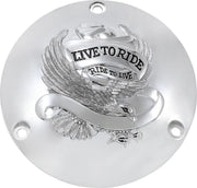 Drag Specialties Live to Ride Derby Cover For Harley Davidson FLH 1340 1979-1984 - Chrome