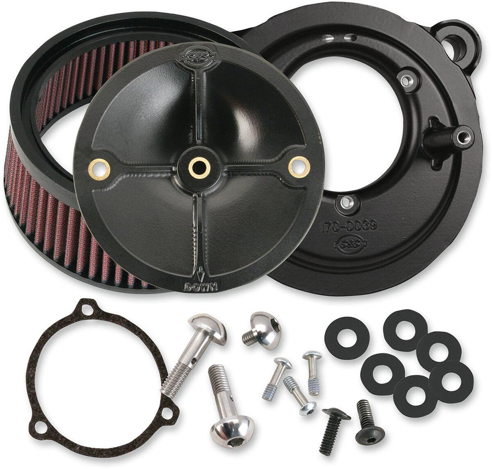 S&S Cycle 58 mm Super Stock Stealth Air Cleaner Kit For Harley Davidson FLHR 1584 2008 - Black