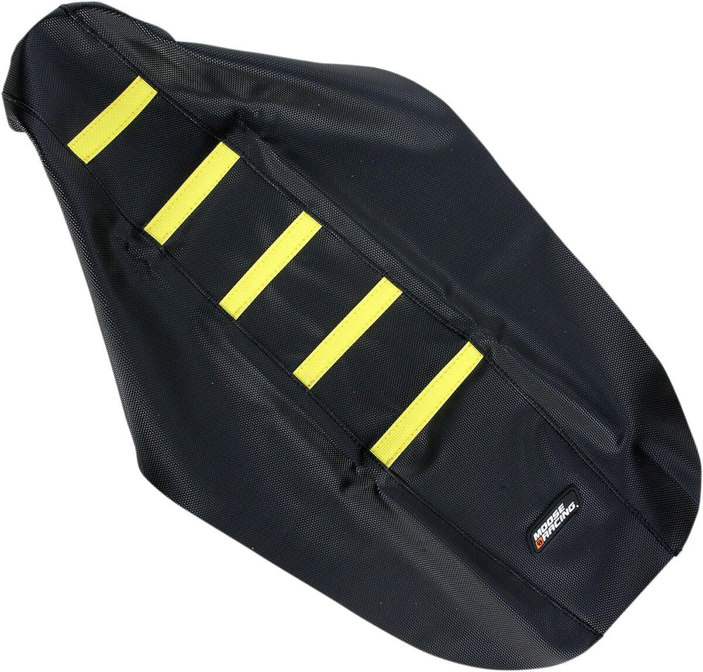Moose Racing Ribbed Seat Cover For Suzuki RMZ450 2005-2007 - Black Cover Yellow Ribs