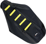 Moose Racing Ribbed Seat Cover For Suzuki RMZ450 2005-2007 - Black Cover Yellow Ribs