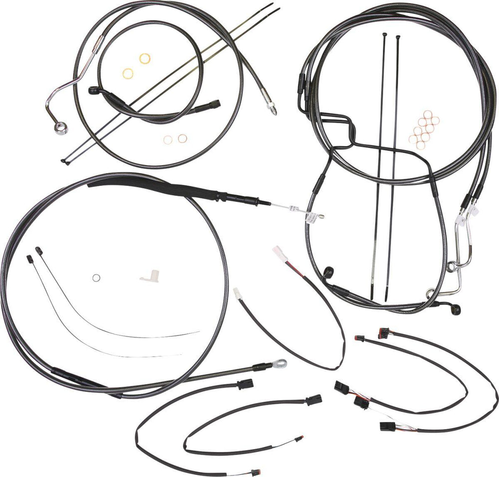 Magnum Shielding  Pearl Designer Handlebar Cable Install Kit For Harley Davidson FLHRXS 1868 2021-2024 30.5 - 35.5cm (12" - 14") - Black